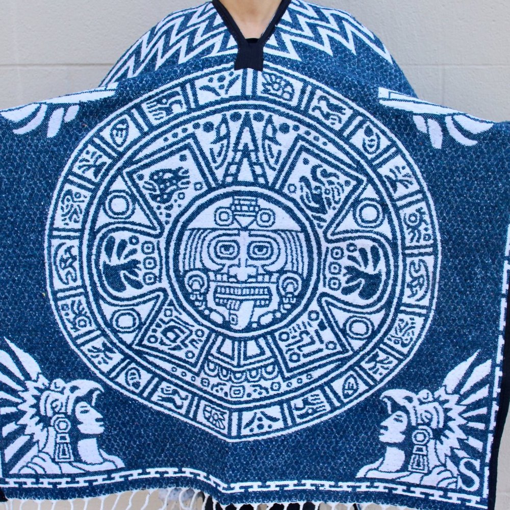 Aztec Calendar poncho Gaban de Calendario Azteca